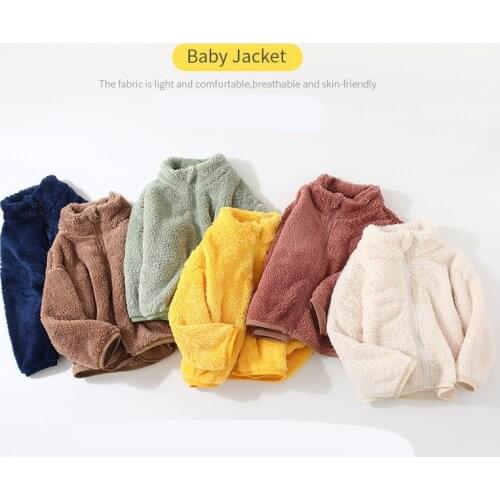 Winter New Baby Boys Plush Jacket Casual Solid Plus Velvet Warm Zipper Coat for Boy 2-7 Years Kids New Arrival Thicken Outerwear