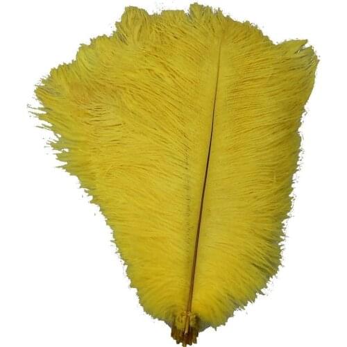 Wholesale 10Pcs/Lot Natural Yellow Ostrich Feathers for Crafts 15-75CM Ostrich Feather Decor Carnival Wedding Decorations Plumes
