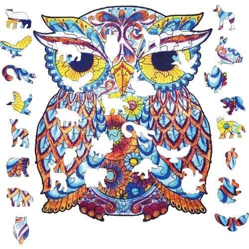 Puzzle Jigsaw DIY Wood Animal For Kids Adult Unique Shape Educational Fabulous Interactive Gifts Toy Interesting