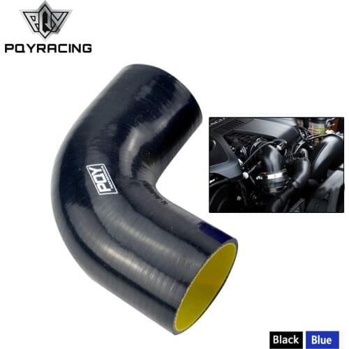PQY - 2.5" 63mm 90 Degree Elbow Silicone Hose Pipe Turbo Intake Blue&yellow / Black&yellow PQY-SH9025-QY