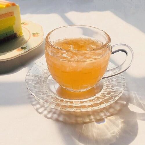 Transparent Glass Coffee Cup Outside Afternoon Tea Eco Friendly Coffee Cup European Style Canecas Kitchen Accessories EI50BD