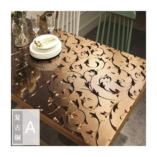 Bronze and Space Gray PVC table cloth 1.0mm Restaurant Kitchen Table Mat Coffee Table Covers Square Tablecloth for dining table