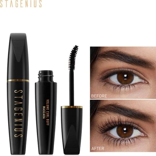 STAGENIUS Curl Volume Mascara 2 Styles Lengthening Eyelahes Fiber-Filled Mascara Makeup Long Lasting Waterproof Eye Cosmetics