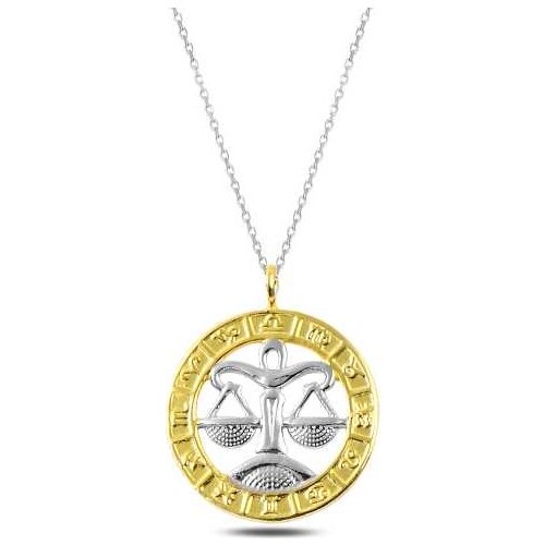 Tevuli 925 Sterling Silver Gold Libra Zodiac Pendant