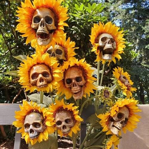 Halloween decorations sunflower skulls garden simulation flower ornaments