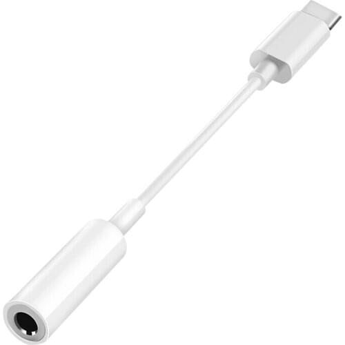 USB 3.1 Type C Adapter For 3.5mm Headphone Cable Type-C To 3.5mm Data Cable White Audio Anti-Interference Converter Cable