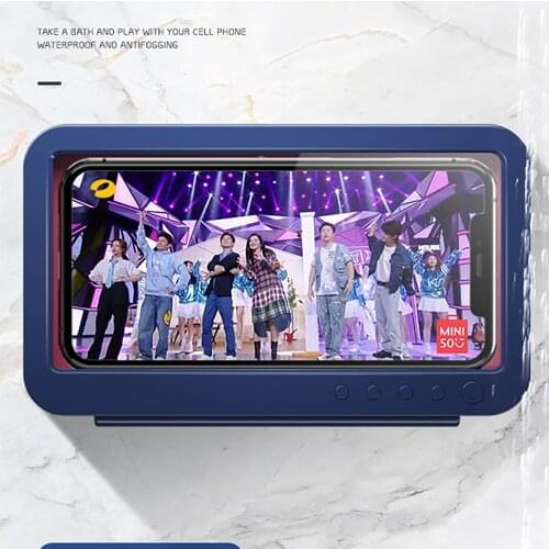 Waterproof Mobile Phone Box Bathroom Kitchen Wall Hanging touch Rotating Mobile Phone Holder Bathing And Chasing Drama Artifact