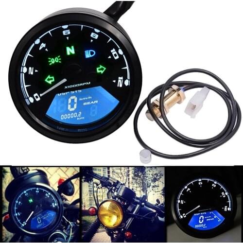 High Quality 12000RPM LCD Digital Tachometer Speedometer Odometer for Motorcycle Scooter Golf Carts ATV