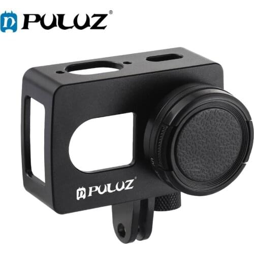 PULUZ Housing Shell CNC Aluminum Alloy Protective Cage Cover with 37mm UV Lens for Xiaomi Xiaoyi II 4K Action Camera