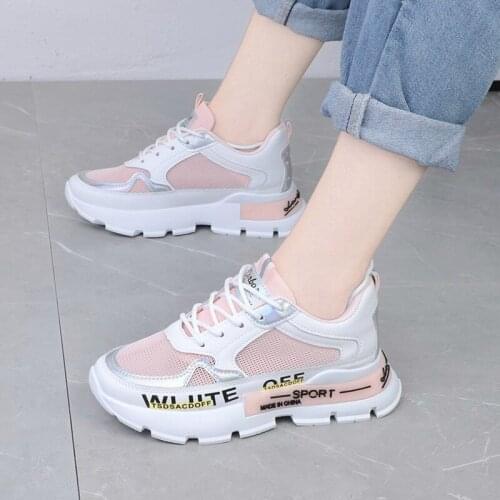 Womens Running Shoes Sports Footwear 2020 Summer New Mesh Breathable Platform Increased All-match Students Shoes Sneakers