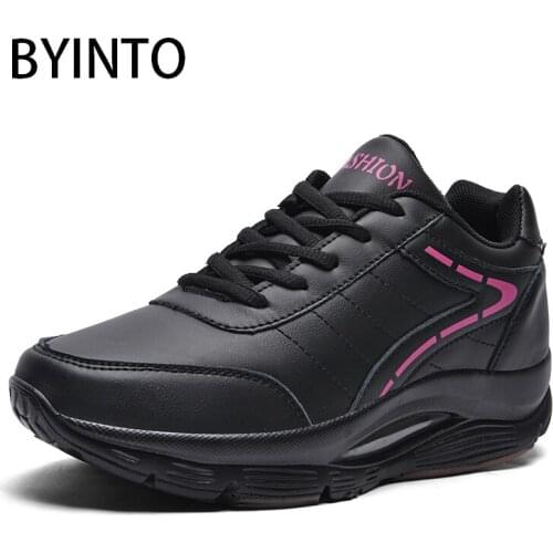 Basket Femme 2021 New Platform Women Tennis Shoes Leather Chunky Sport Sneakers Black Female Thick Soled Trainers Tenis Feminino