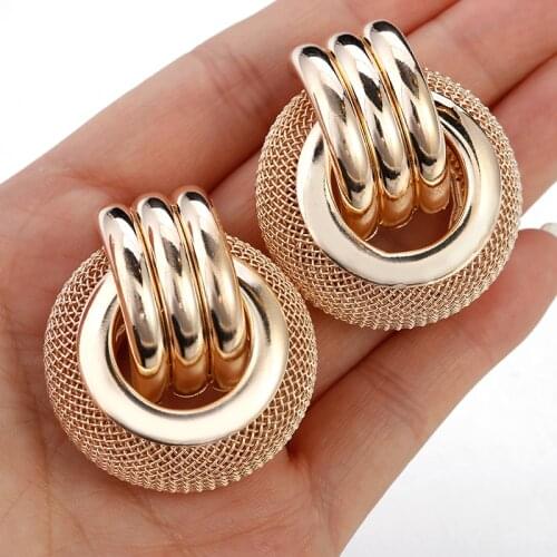 AENSOA Fashion Statement Earrings 2021 Round Geometric Earrings For Women Hanging Dangle Earrings Drop Earring Modern Jewelry