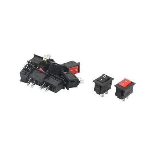 10PCS 2 Position SPST Snap in Boat Rocker Switch AC250V 3A AC125V 6A