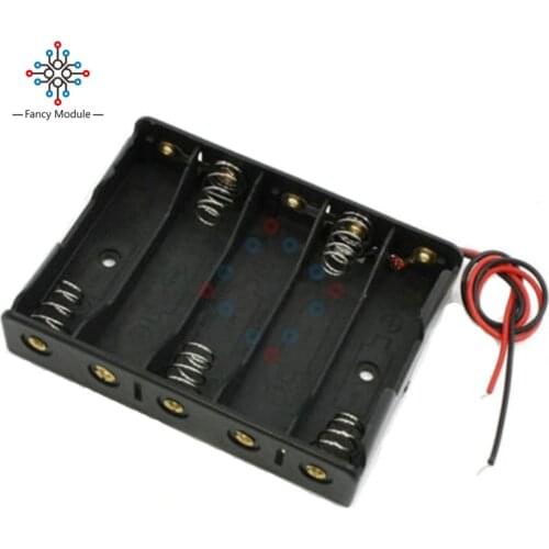 10PCS Plastic Battery Case Storage Box Holder with Wire Leads for 5 X AA 7.5V