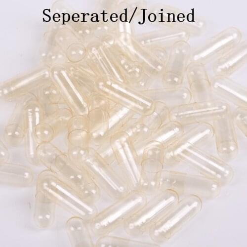 1000PCS Seperated/Joined Empty Hard Gelatin Capsule Size 00# 1# Clear Kosher Gel Medicine Vitamins Health Pill Cases Splitters