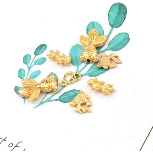 20pc/lot Random Cute Mini Small Goldfish Metal Material UV Resin Epoxy Mold Making Jewelry Filling For DIY Jewelry Making