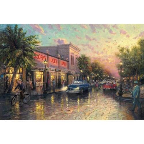 Free shipping classical Thomas shop street landscape canvas prints oil painting printed on canvas wall art decoration picture