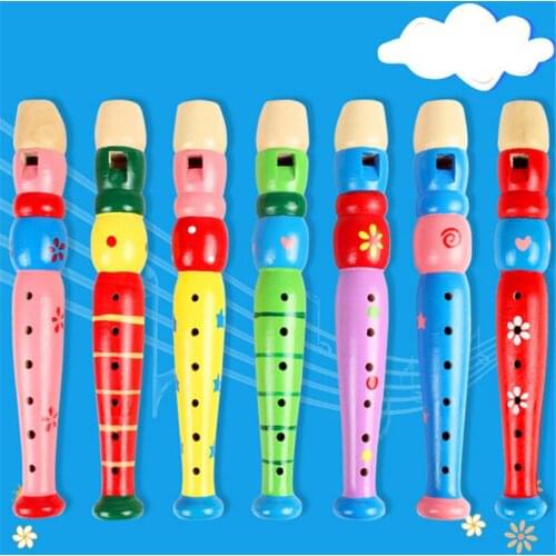 Kids Toy Baby Boys Girls Hot Selling Colorful Wooden Trumpet Buglet Hooter Bugle Music Toy Gift For Kids Education