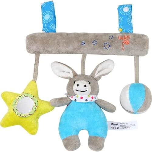 Sound Music Box Multi-Functional Baby Donkey Car Hanging Toy Cute Plush Toys Bed Hanging Bell Birthday Ornament Gift For Newborn