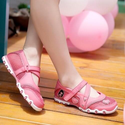 New Fashion Summer Children Shoes Air Mesh Girls Sandals Breathable light Kids Sneakers EU 26-37 Cartoon Princess Sandals