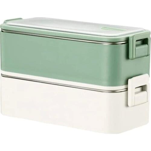 Double-Layered 304 Stainless Steel Lunch Box, Plastic Office Worker Lunch Box, Lunch Box