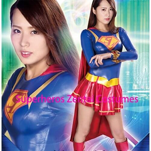 Gigalady Cosplay Costumes Female Girls Woman Super Lady Zentai Catsuit Halloween Bodysuit Free Shipping