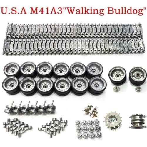 Henglong 3839 3839-1 1/16 1:16U.S.A M41A3"Walking Bulldog" RC Tank Upgrade parts Steel Gear box /Metal track/metal wheel hub set