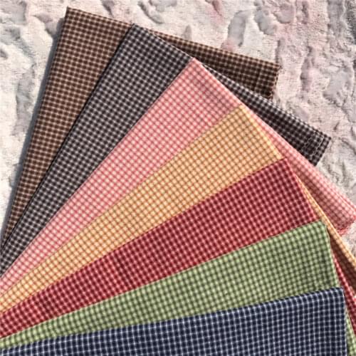 50*145cm Plaid Japanese Yarn Dyed Cotton Fabric for Basic Patchwork Purse Sewing Quilting Craft Trimming