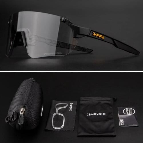 Kapove Cycling Sunglasses Photochromatic 1 Lens UV400 Outdoor Bicycle Eyewear Fashionable Cycling Glasses Mountain Bike Goggles