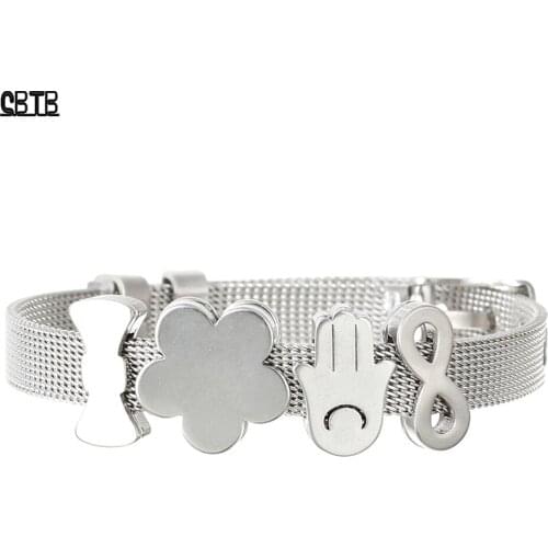 Fashion Luxury Temperament Exquisite Flower Bow Pattern Ladies Stainless Steel Bracelet Jewelry Party Holiday Gift Wholesale