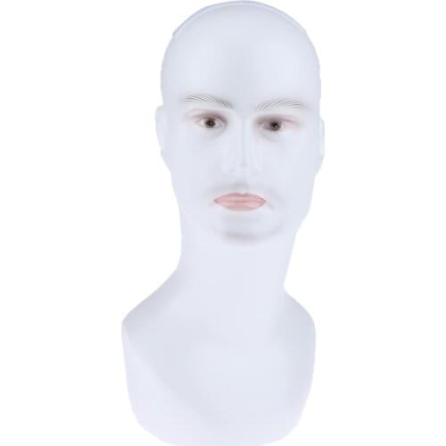 Male Mannequin Head Model Pro Cosmetology Wig Hats Necklace Display Holder