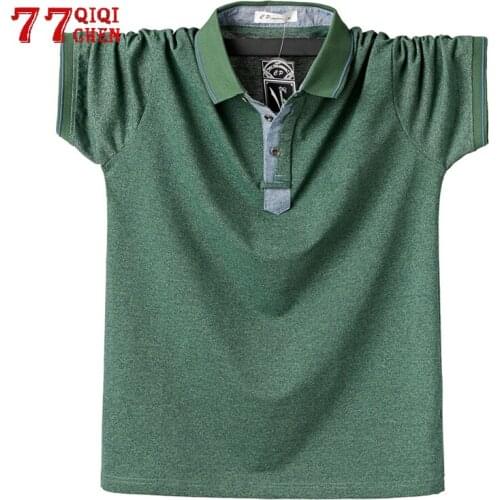 Men Polo Shirts Lapel Cotton Business Casual Tops Male Summer Plus Size 6XL Short Sleeve Breathable Soft Polo Shirts camisas