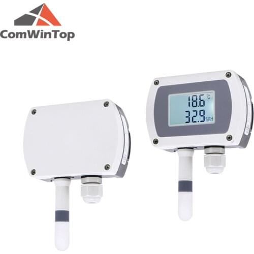 RS485 wall-mounted temperature and humidity transmitter 4-20mA temperature and humidity sensor with display track installation