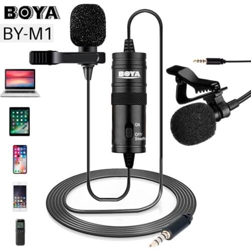Clip-on Lavalier Microphone Conensor Mic Vlog Setup for Phones DSLR Youtube DJI 3.5mm Adapter Osmo Pocket Accessories