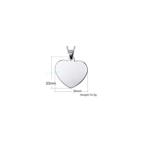 Cheap High Polished Stainless Steel Charm Pendants Heart Silver Smooth Dogtag For DIY hot sales custom heart dog tags necklace