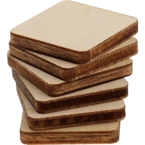 30 Piece Square MDF Unfinished Wood Pieces Blank Plaques for DIY Craft Pyrography 20x20mm Excellent For All Type Of Craft