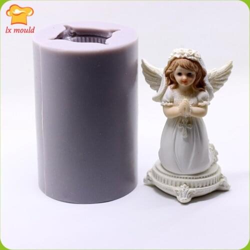 Three-dimensional prayer angel candle mold chocolate handmade soap mould