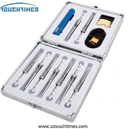 Latest Aluminium Package 12 in 1 TS100 Soldering Iron All-in-one Kit with 9PCS Iron Tips 1pcs T-Stand Holder 1pcs XT60 Cable