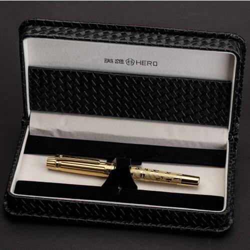 Hero fountain pen 12k golden pen business office calligraphy writing gift box gift ink pen