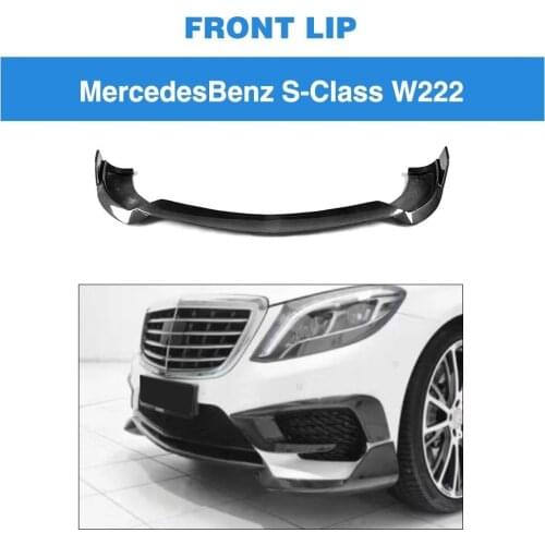 Front Bumper Strip For Mercedes-Benz W222 S63 AMG 2014 Base Sedan 4-Door Carbon Fiber Bumper Lip Spoiler Protector