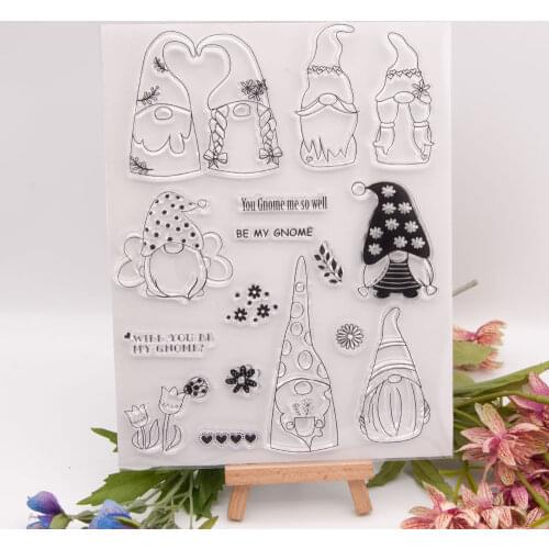 Christmas Dwarf Clear Stamps for DIY Scrapbooking Sheet Seals Craft Stencil Making Photo Album Paper Card Template Decoration