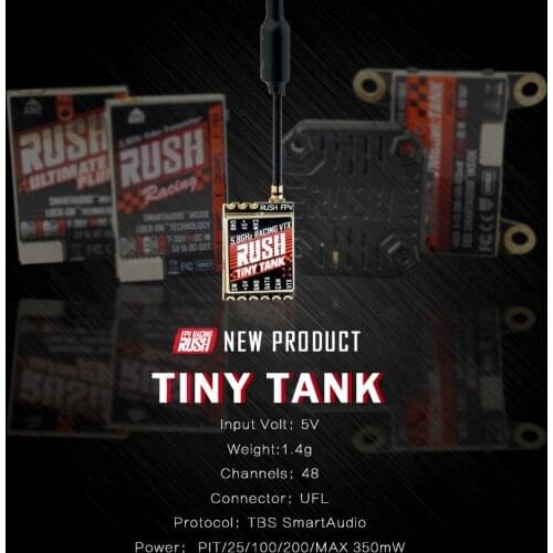 RUSH Tiny TANK Nano VTX 48CH 350mW TBS SmartAudio FPV Video Transmitter 5V Input for RC Drone FPV Racing Toothpick