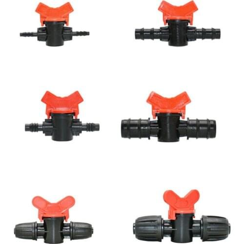 20pcs Garden Tap 4/8/10/12/16/20mm Hose Water Valve PE Pipe Home Garden Greenhouse Micro Irrigation