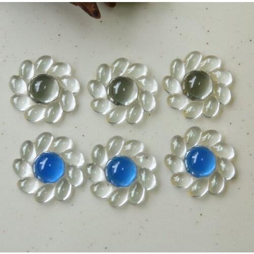 Diy jewelry making 40pcs/lot Transparent cartoon flowers shape flatback acrylic beads without holes diy jewelry accessory