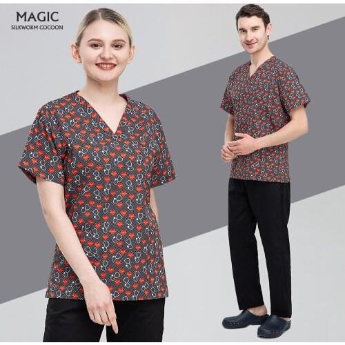 Scrub Uniform Work Clothes New Multicolor Polyester Cotton Uniform Beauty Salon Nurse Uniform Lab Uniform Pet Shops Medical Tops