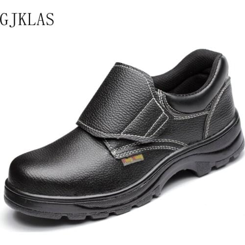 Steel Toe Welding Shoes Men Work Boots Anti Hit and Puncture Safety Shoes for Men Non-Slip Black Protective Work Safety Shoes