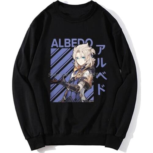 Genshin Impact Albedo hoodies Men Hoodie Spring Autumn Sweater Streetwear Harajuku