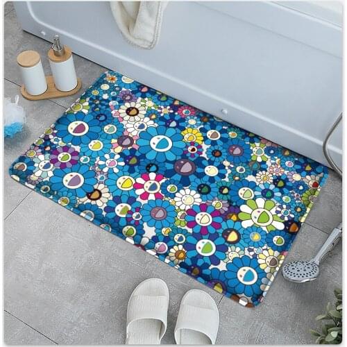 Alfombra Vivid 3d Printed Area Rug Sun Flower Flannel Carpets For Living Room Blue Floor Mat for Children Bedroom Kids Play Mat
