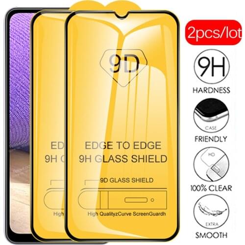 For Samsung A32 5G Glass 2pcs 9D Full Glue Tempered Glass For Samsung Galaxy A32 A 32 SM-A326B Cover Phone Armor Protective Film