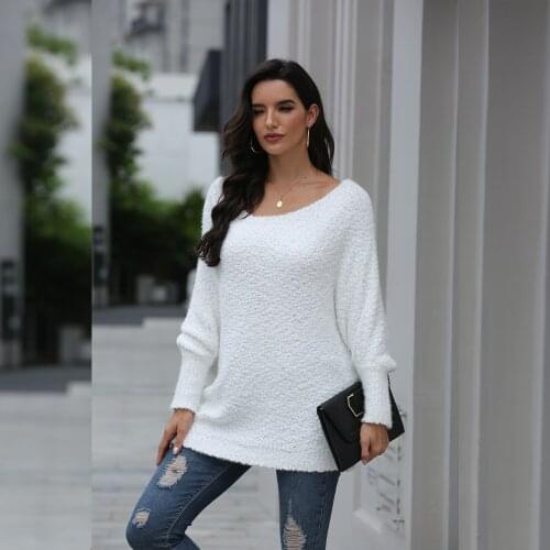 Winter Sexy Strapless Loose Sweater Womens Clothing New Womens Pullover Top